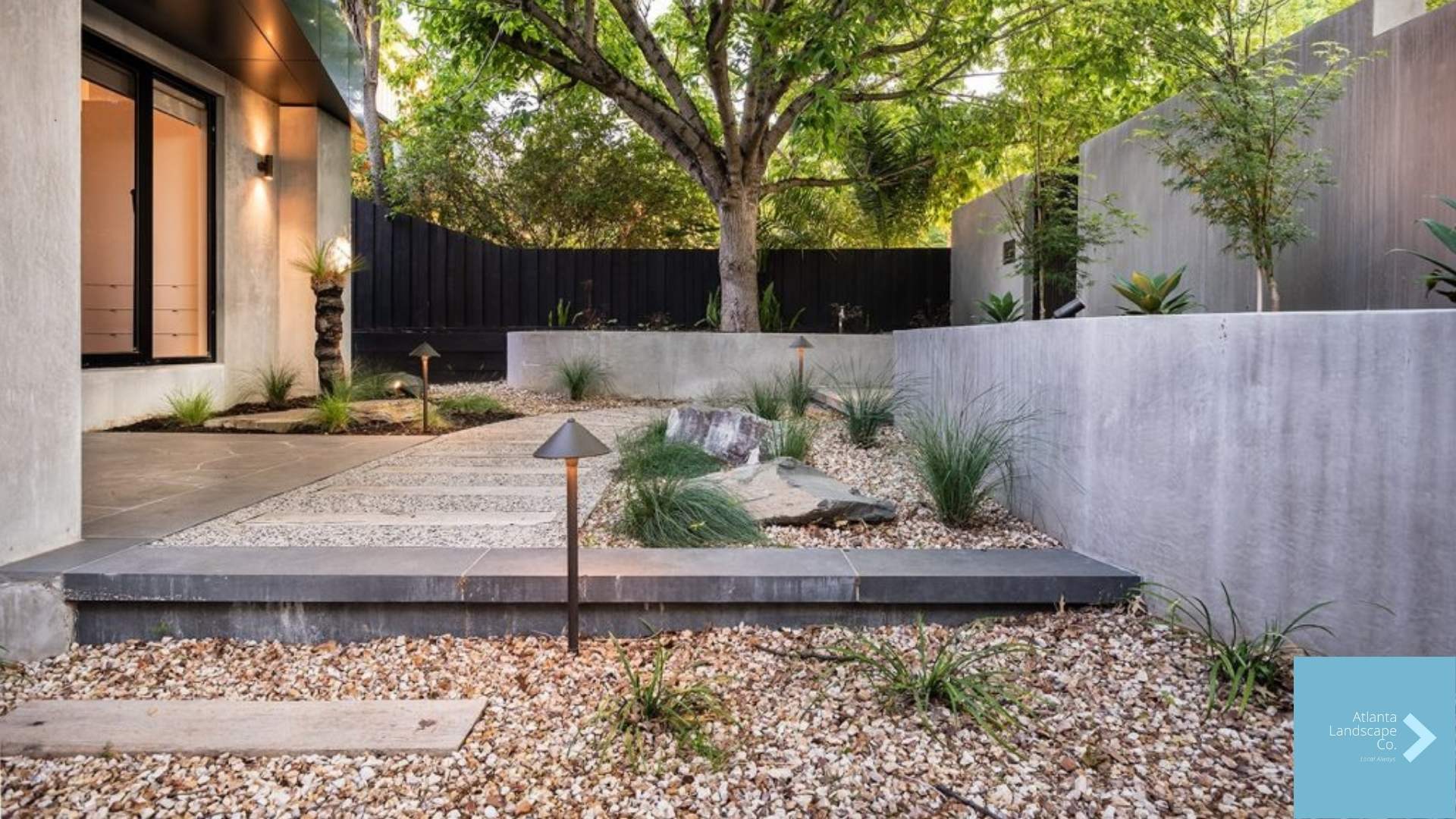 Brookhaven Yard After Landscape Grass And Patio In Atlanata